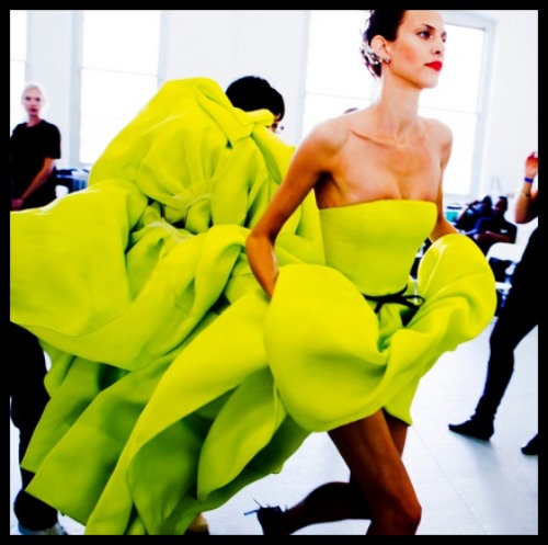 Vogue lime green gown