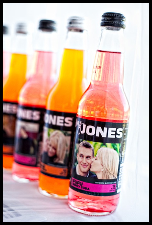 Jones Soda personalized wedding favor via McClanahan Studio